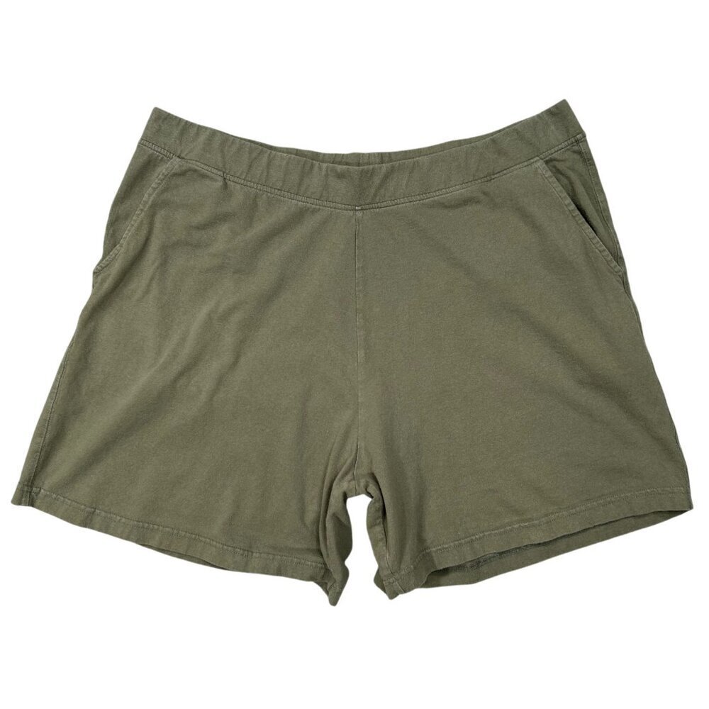 Basic Editions Women's Olive Green 100% Cotton Shorts Plus Size 1X
